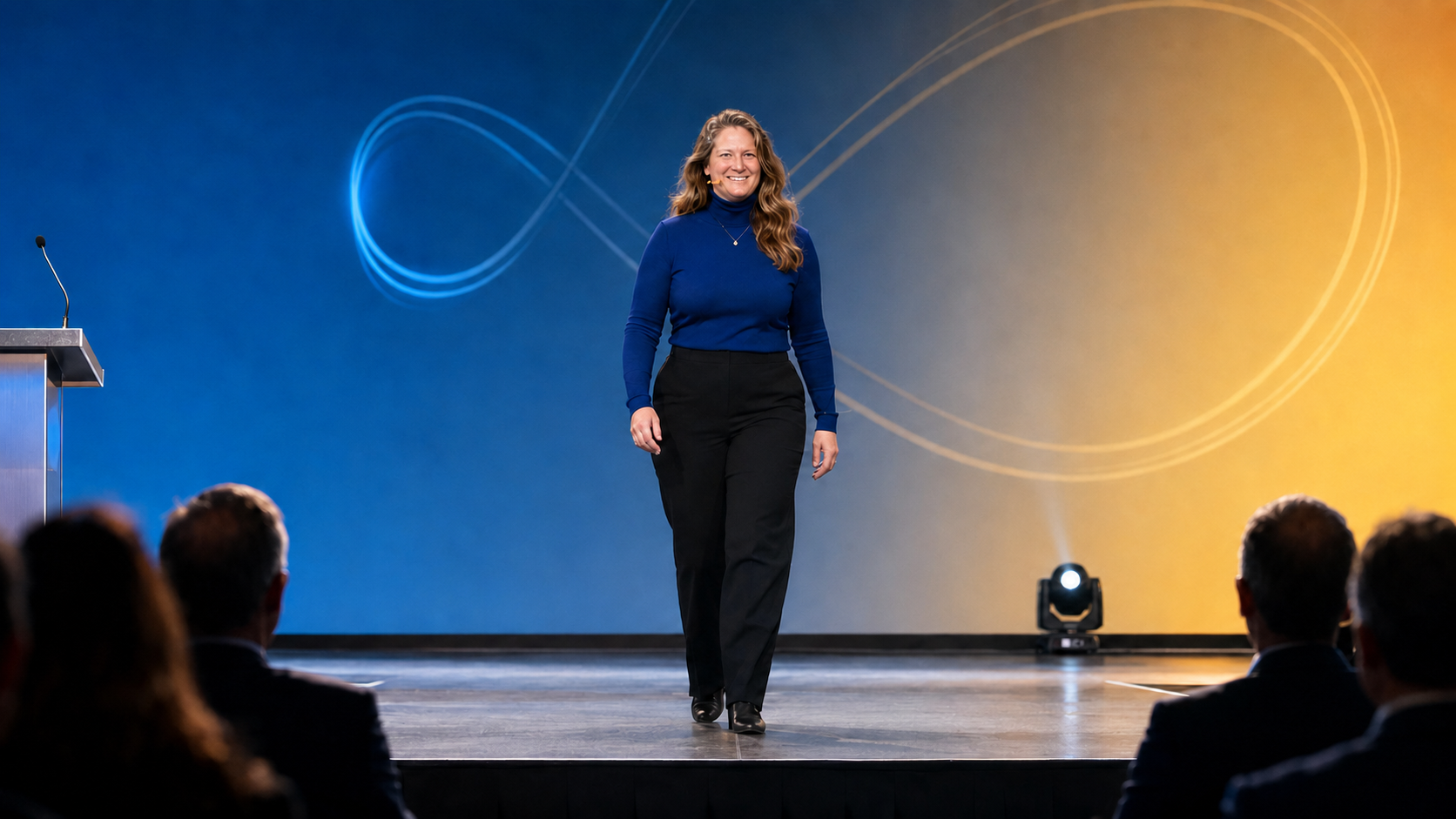 Lisa Murphy speaking on stage at Limitless Live